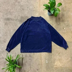 Vintage  Nino Foriero Velour Long Sleeve Shirt Small